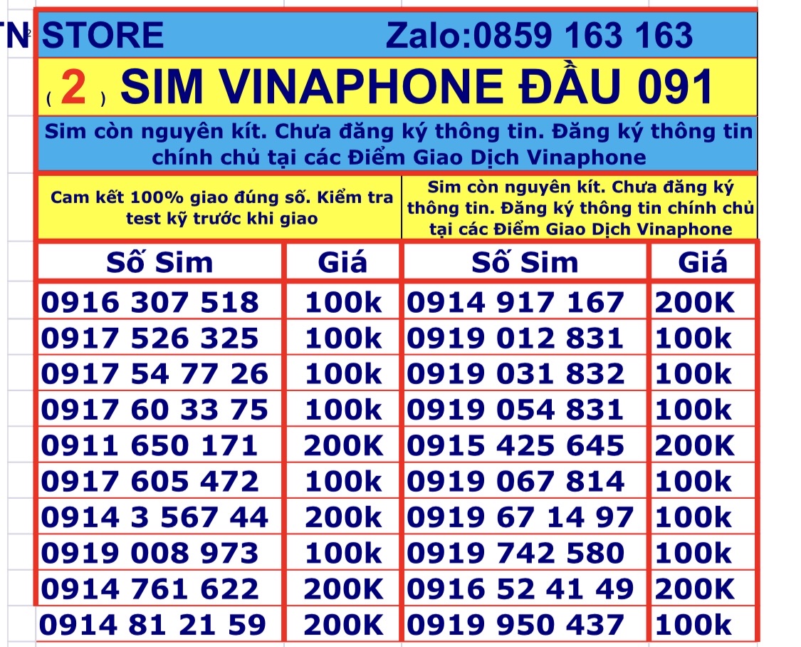 Sim vinaphone số đẹp đầu số 091 - sim vina trả trước (2)