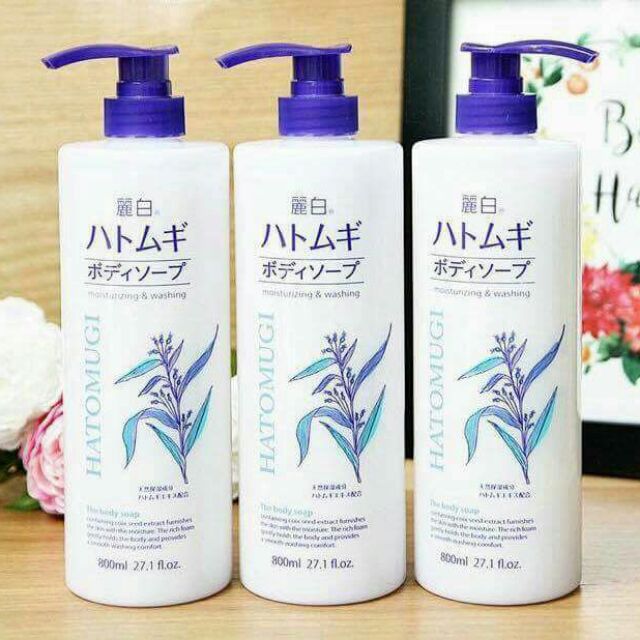 Sữa tắm trắng da Hatomugi Moisturizing Washing 800ml
