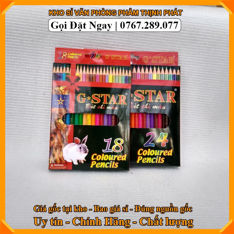[HCM](Hàng cao cấp sẵn hàng giá sỉ)Bút chì màu gỗ 12 -18 -24 màu Gstar