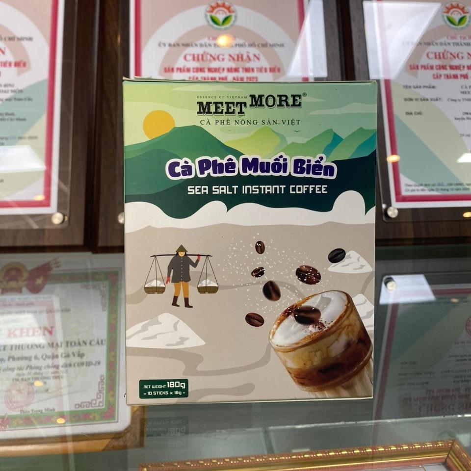 Hộp Cà Phê Hòa Tan Vị Muối Biển Meet More (10 Gói/ 18 Gram) - Cà phê nông sản Việt