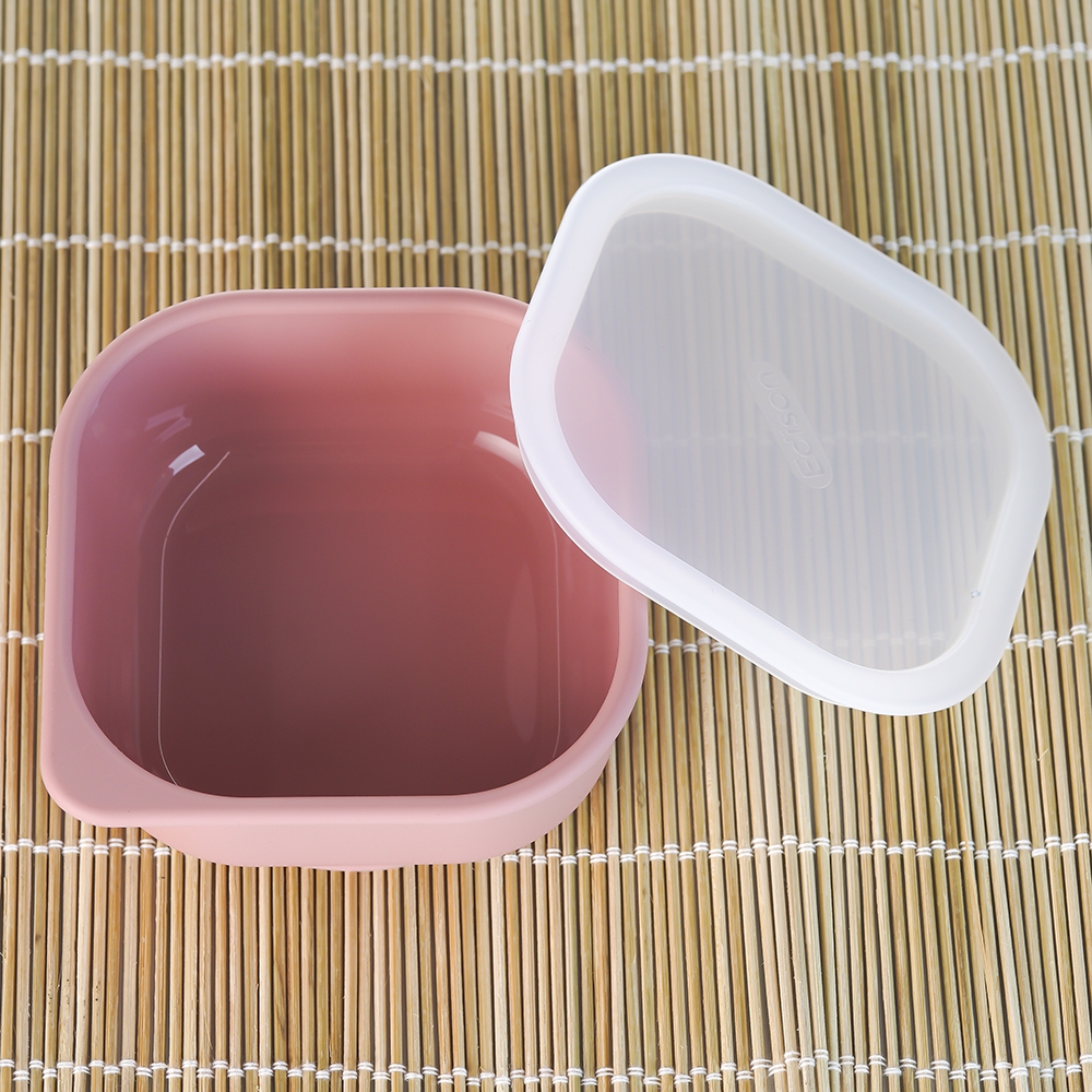 Chén ăn dặm silicone chống trượt Edison (Hồng)