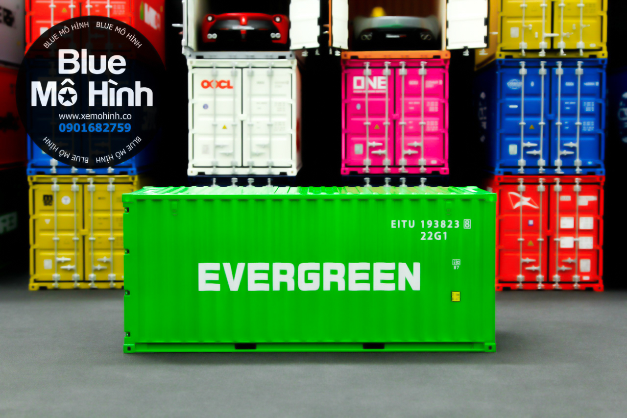 Blue mô hình | Mô hình thùng container xe đầu kéo 1:24
