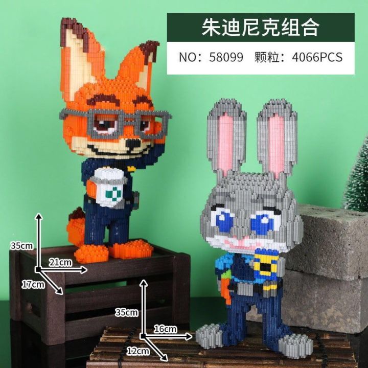 Mô Hình Lắp Ghép Cặp Đôi Thỏ Cáo 35cm (TẶNG BÚA)