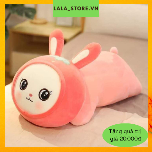 Gấu bông thỏ nằm siêu cute đáng yêu , thỏ hồng đồ chơi cho bé kich thước 40cm