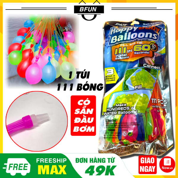 Bộ (111 QUẢ) Bong Bóng Nước Chùm HappyBaby Balloons - Bóng Bay Nước Chùm - Bong Bóng Ném Nước - Đồ Chơi Dành Cho Bé Trai Và Bé Gái - Đồ Chơi Trẻ Em BFUN