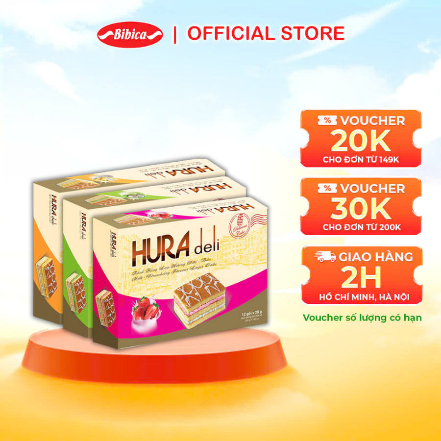 Bánh Hura Deli Cốm - Dừa Bibica 336g