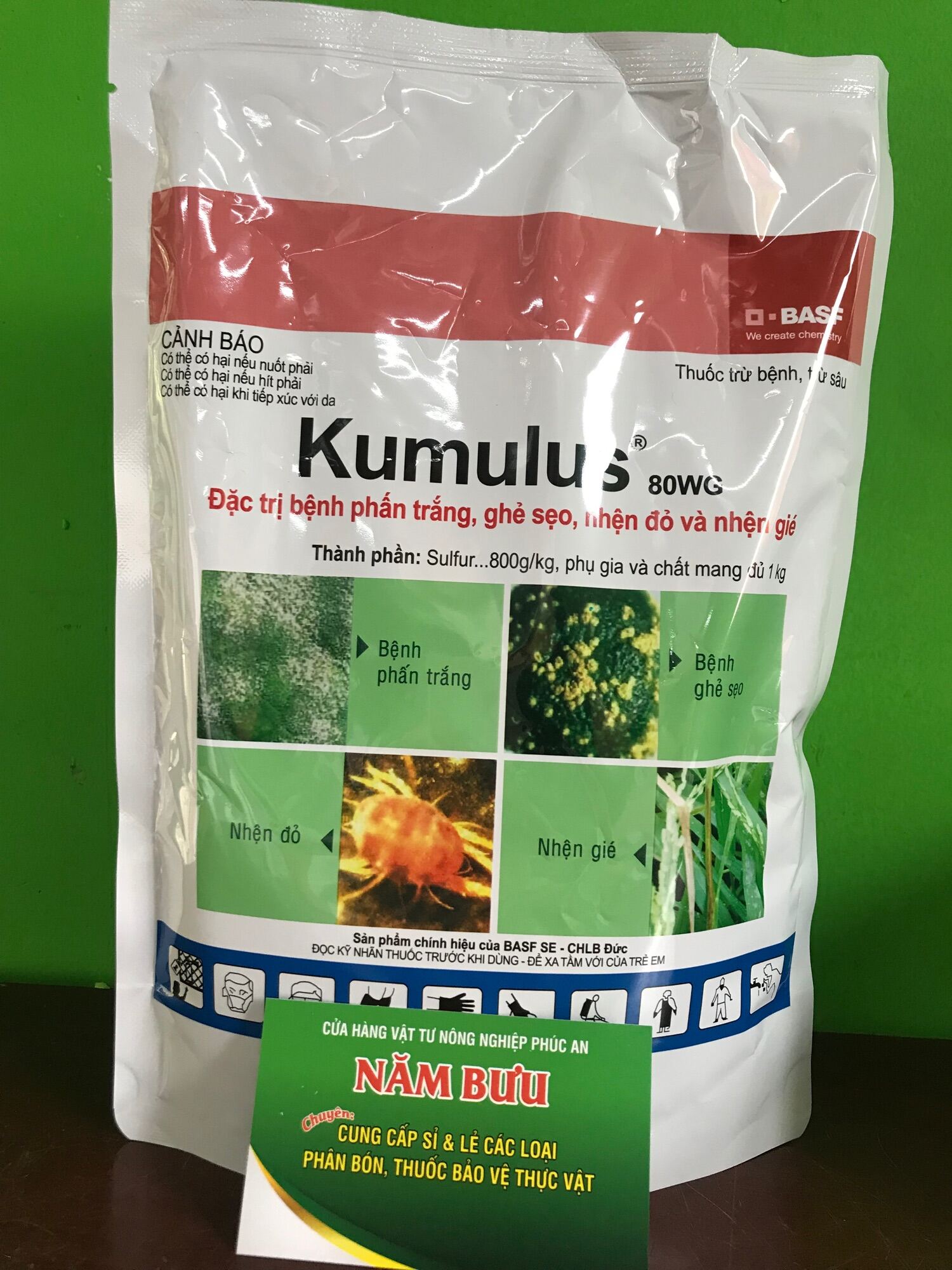 Thuốc trừ bệnh Kumulus 80WG 1kgTrừ bệnh phấn trắng, ghẻ sẹo, nhện đỏ