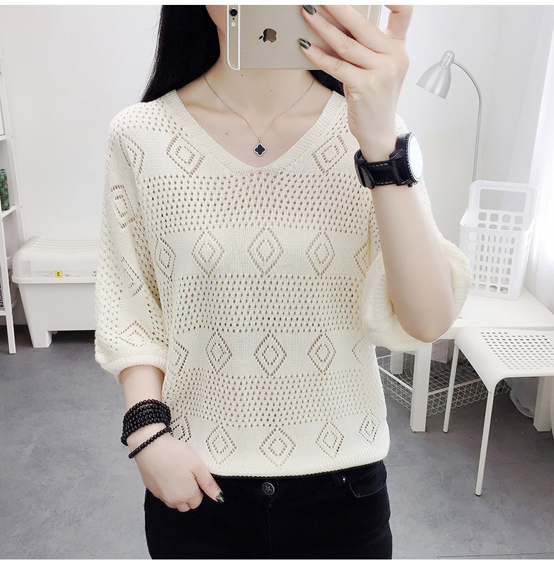 Áo len lưới tay lỡ