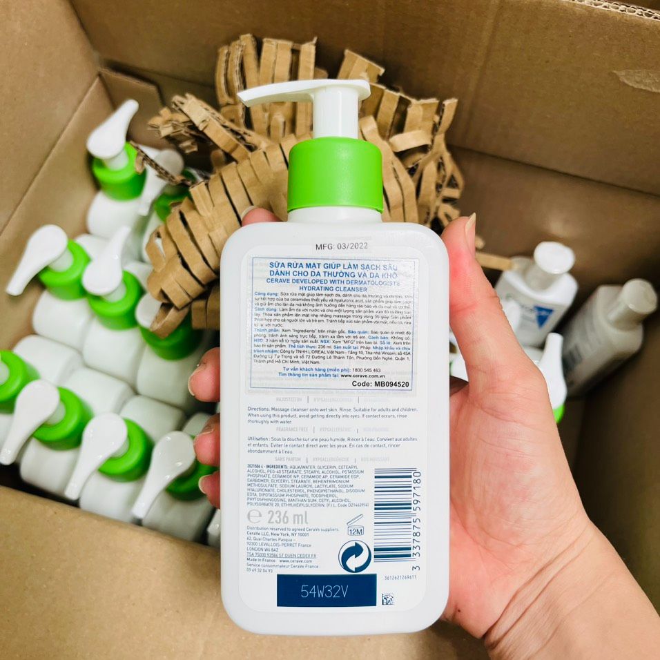 Sữa rửa mặt Cerave Hydrating Face Cleanser 236ml