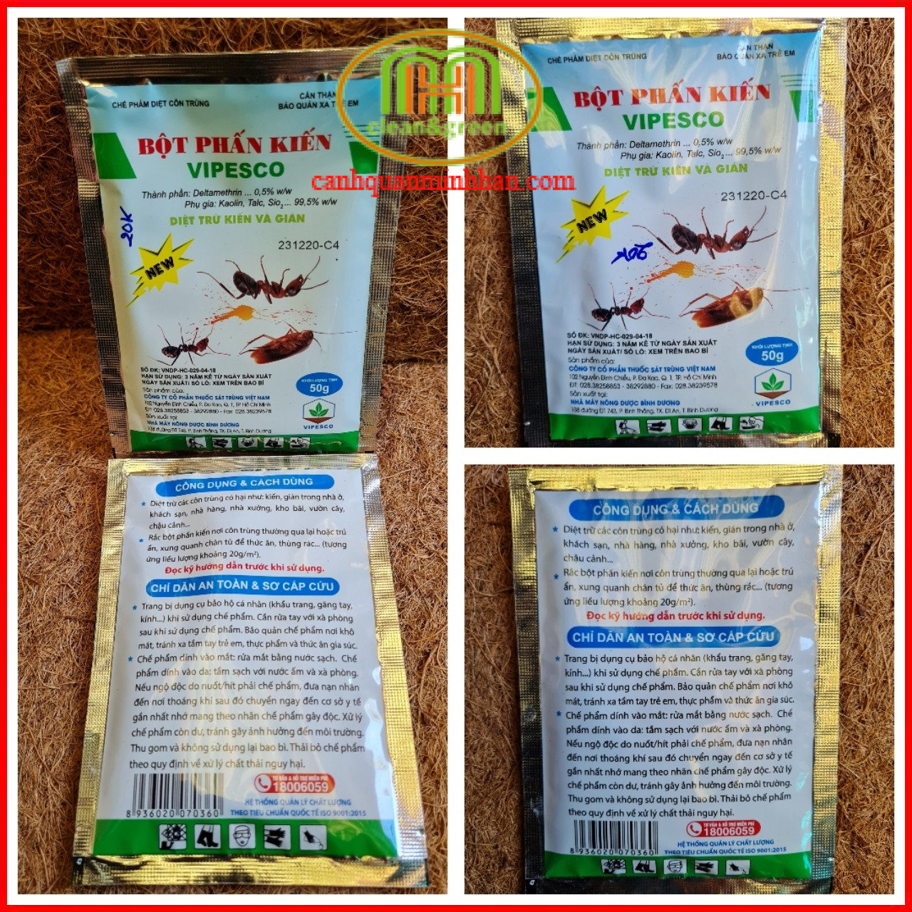 Bột phấn kiến gián Vipesco 50gr diệt côn trùng|Minh Hân Garden
