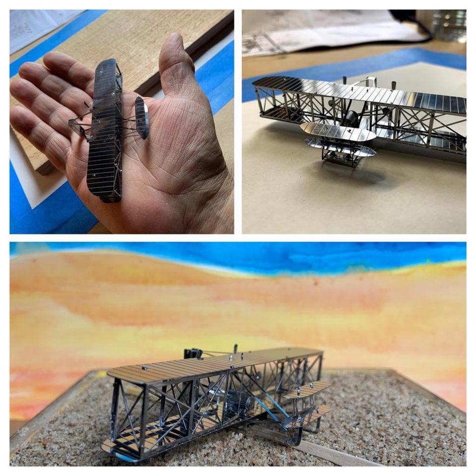 Mô Hình 3D Kim Loại Lắp Ráp Máy Bay Wright Flyer 1903 [Chưa Lắp]