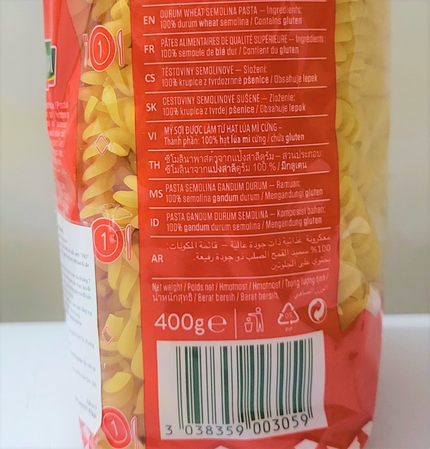 [Gói 400g] NUI XOẮN [Italia] PANZANI Fusilli Pasta