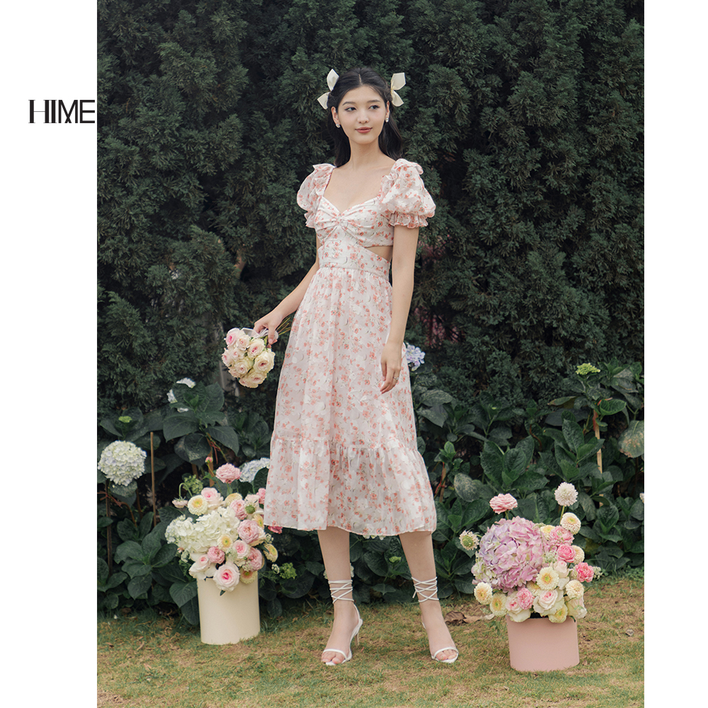 Váy midi hoa cut - out HIME H078BF3D1223