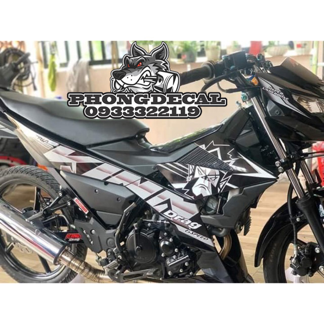 Tem Rời Suzuki Raider 150 King Drag Xám Đen Tặng Kèm Logo