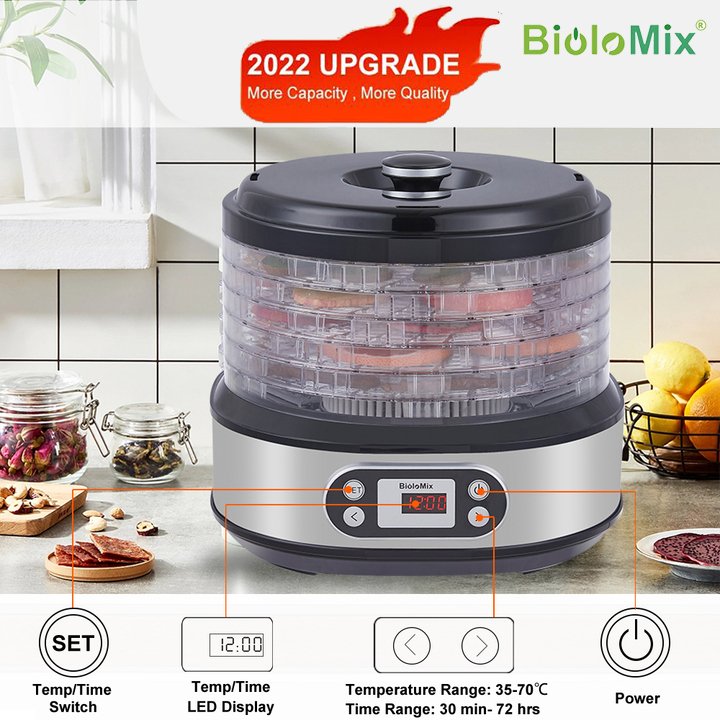 Máy sấy thực phẩm và trái cây Biolomix BFD806 BPA FREE