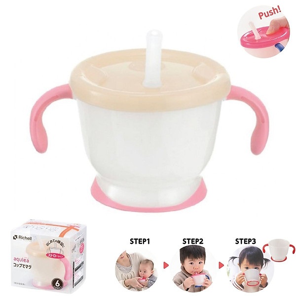 [HCM]Cốc Tập Uống 3 Giai Đoạn Cho Bé Richell 150ml