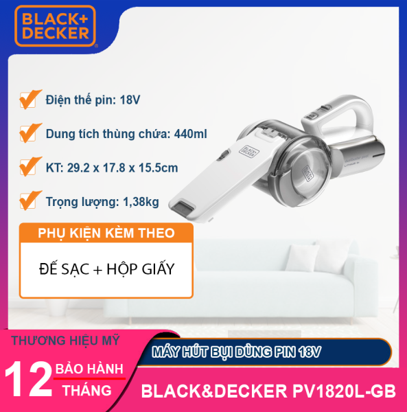 [HCM][CHÍNH HÃNG] Máy Hút Bụi Cầm Tay Black Decker PV1820L-GB (18V) - Bảo hành điện tử 12 tháng