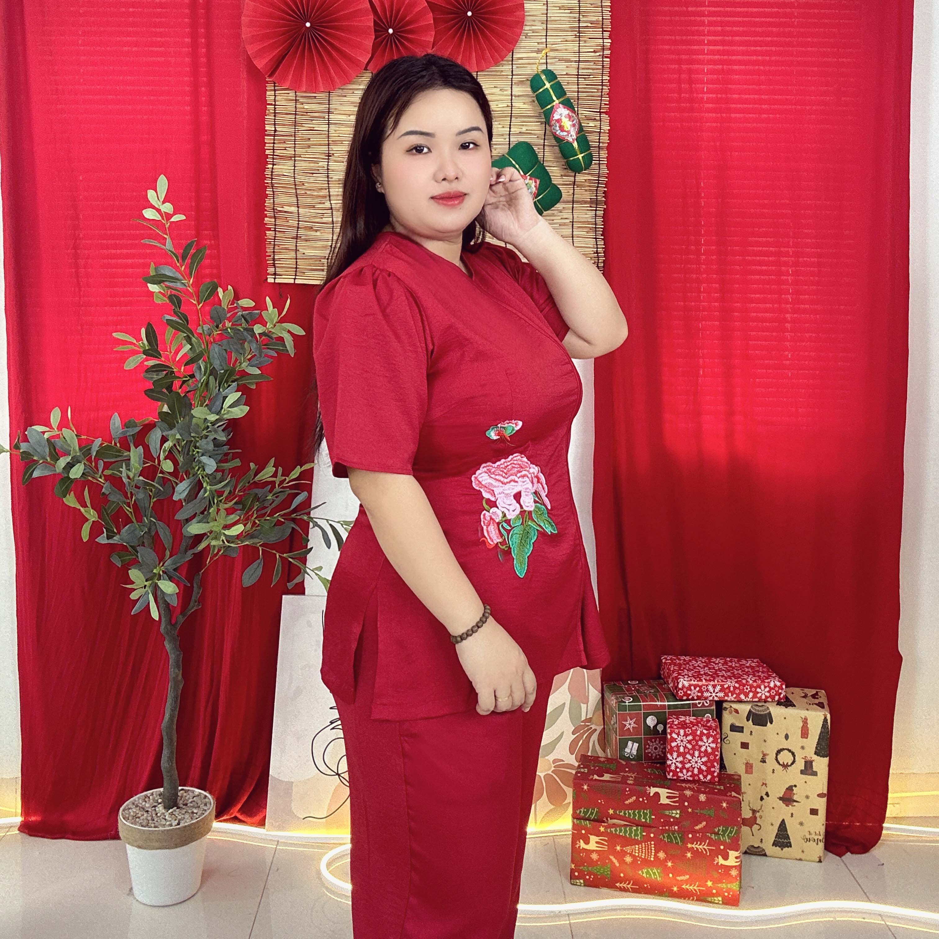 [MUA1TẶNG2]Đồ lam đi chùa bigsize thêu hoa nổi cao cấp