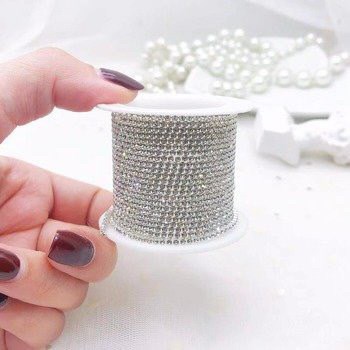 Dây xích trắng nhỏ 50cm trang trí móng