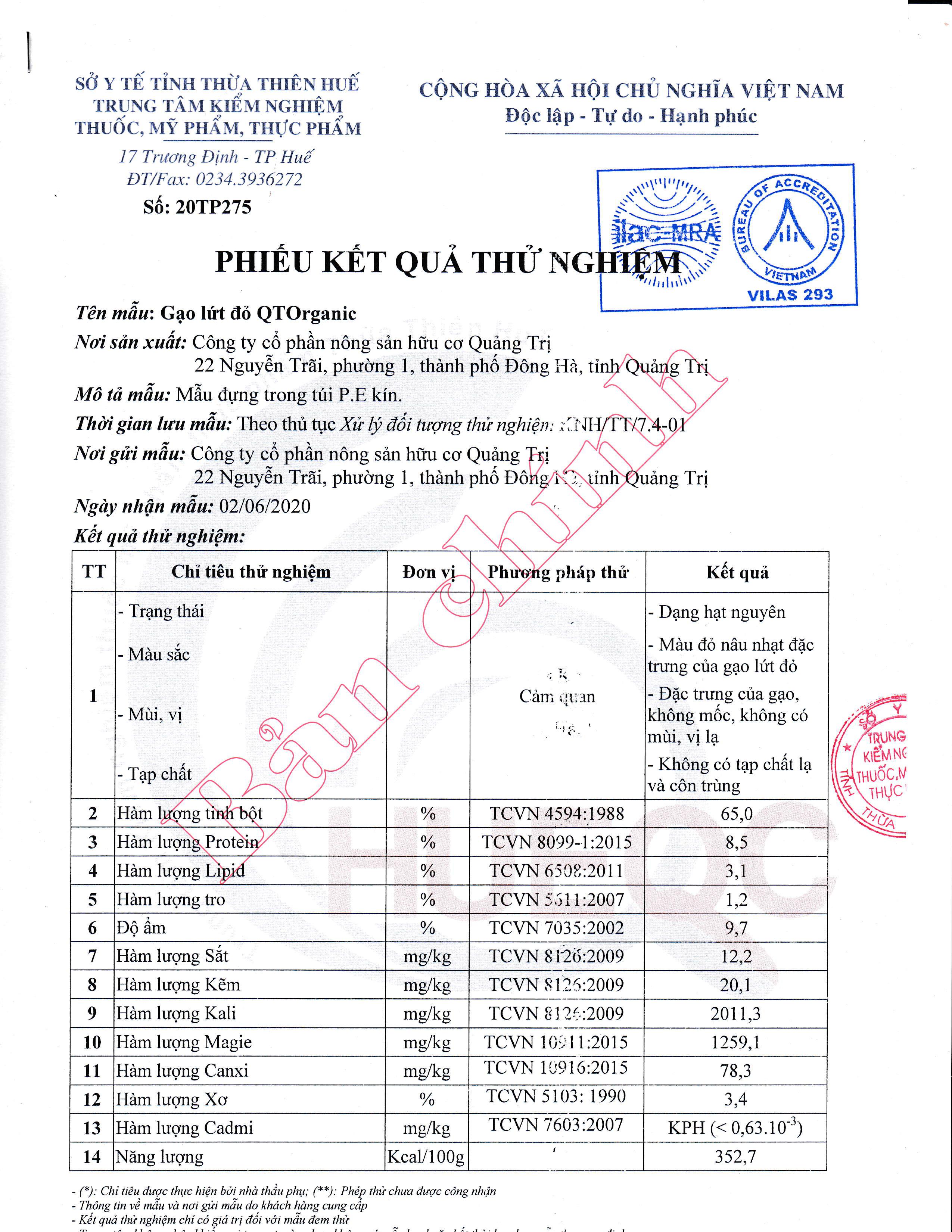GẠO LỨT ĐỎ HỮU CƠ QUẢNG TRỊ TÚI 1 KG