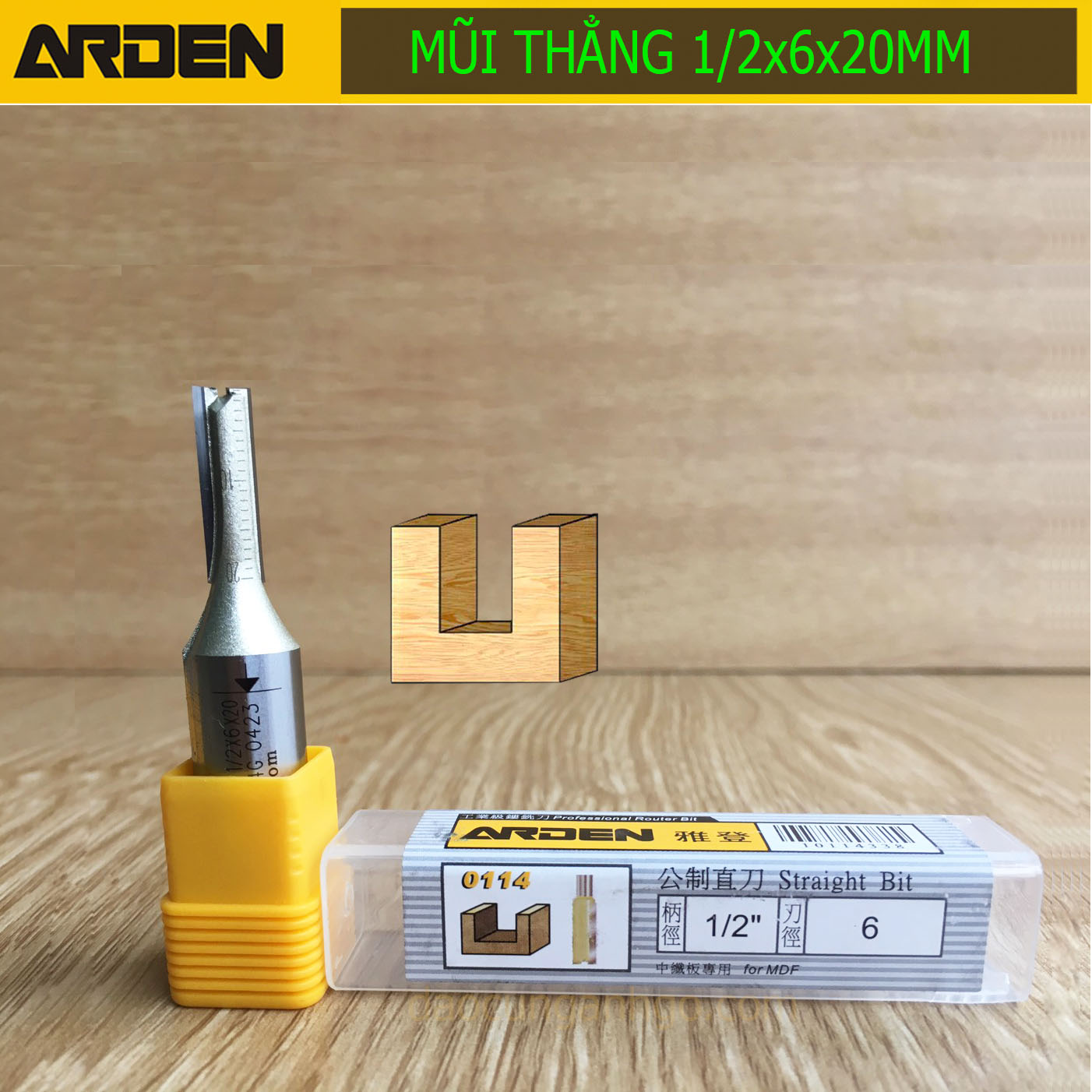 [HCM]ARDEN - Mũi phay gỗ 6-12mm Cốt 12.7mm