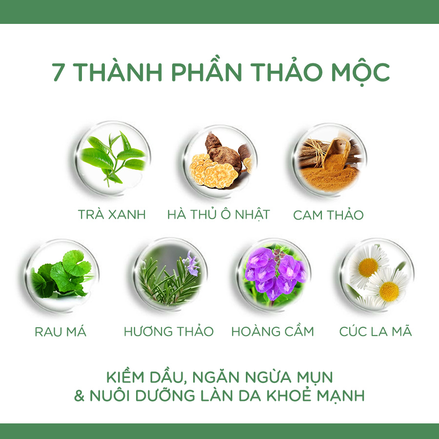 Sữa rửa mặt cho da dầu, mụn, nhạy cảm Trà Xanh Vacci