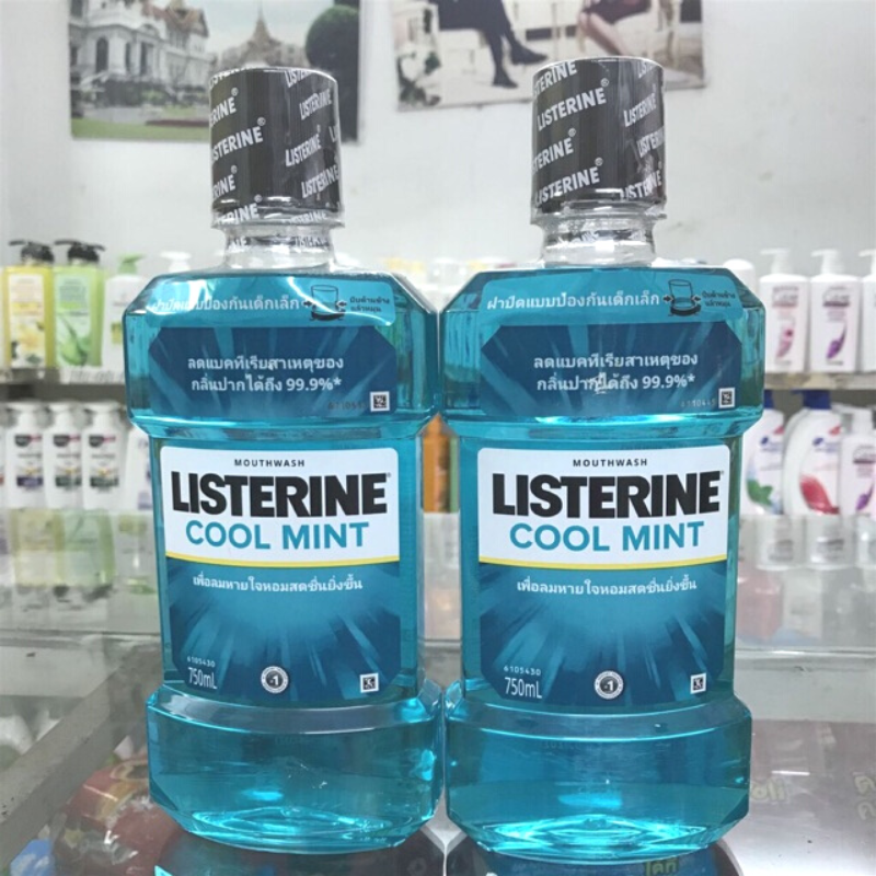 Cặp nước súc miệng Listerine coolmin 750ml + 250ml