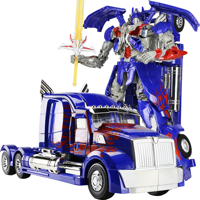 Robot biến hình ôtô Transformer mẫu Optimus Prime 12D cao 45cm lắp ráp thành ô tô hoặc rô bốt