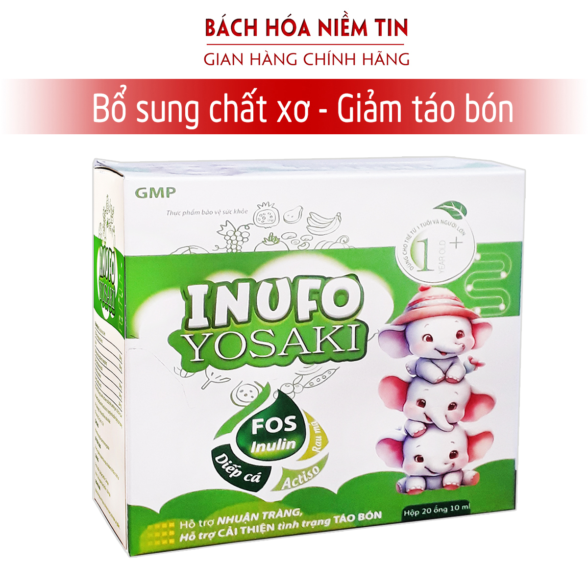 An Thông Táo - Giảm Táo Bón Cho Bé, Tăng chất xơ nhuận tràng, phan tả diệp, rau đắng, tảo - Dạng siro  hộp 20 ống