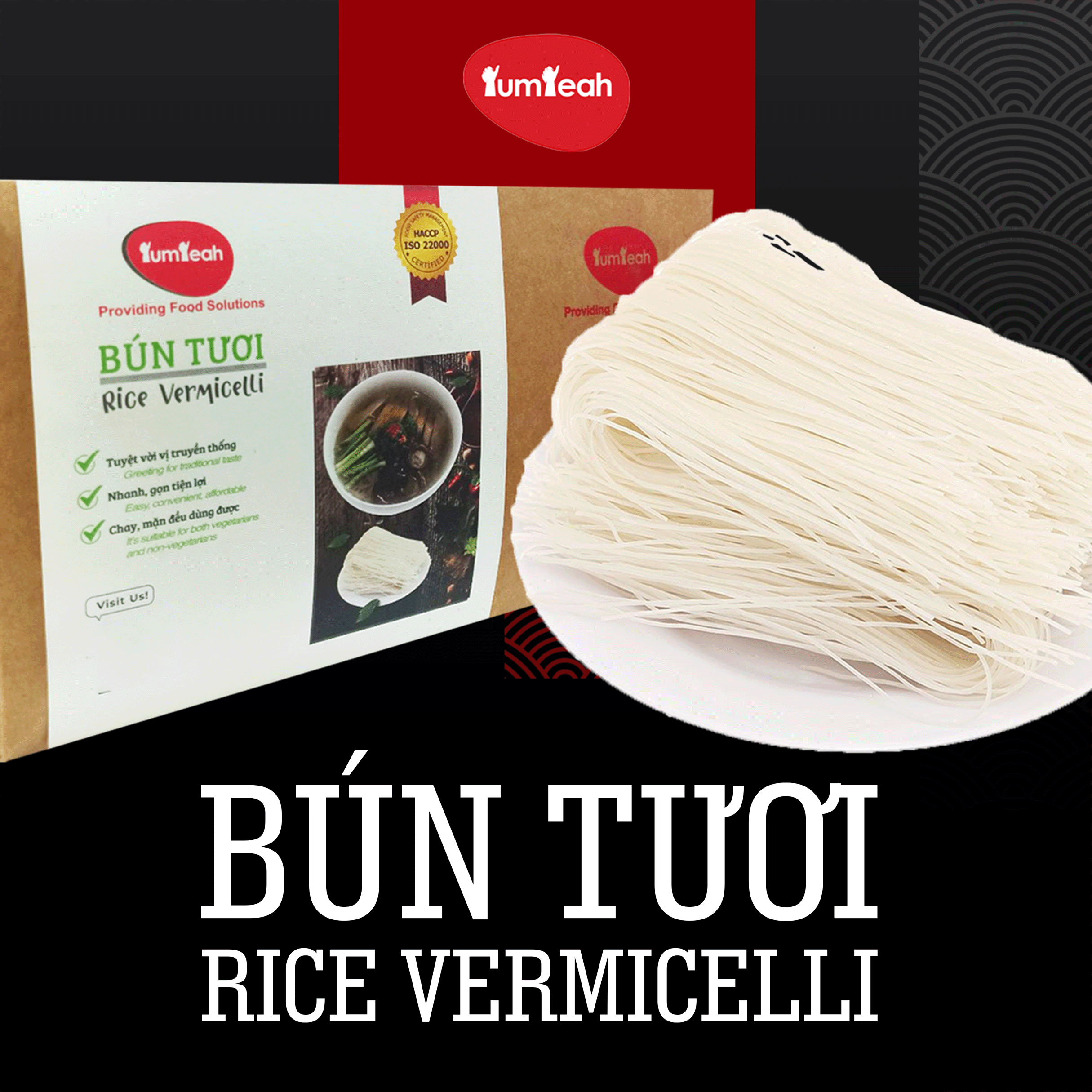 BÚN TƯƠI CUỘN TRẮNG 400g YUMYEAH