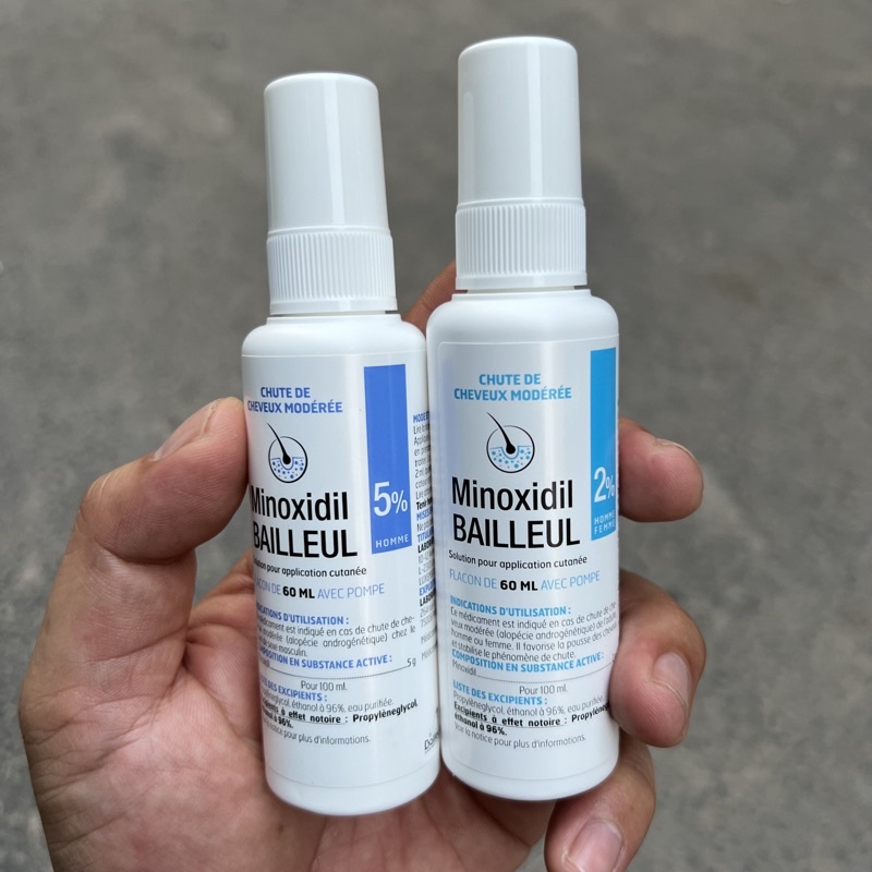 Set 3 Lọ Xịt Mọc Tóc Minoxidil Bailleul Pháp, 2%