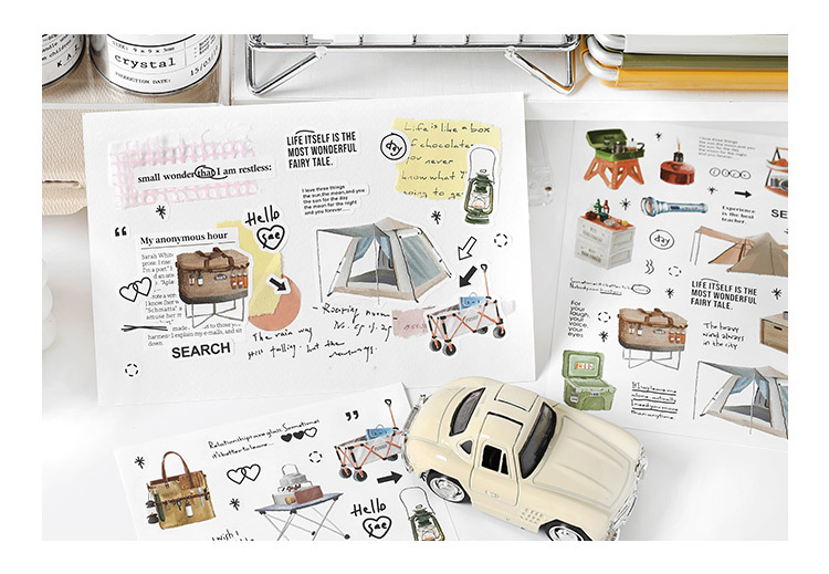 Set 2 tấm sticker Camping