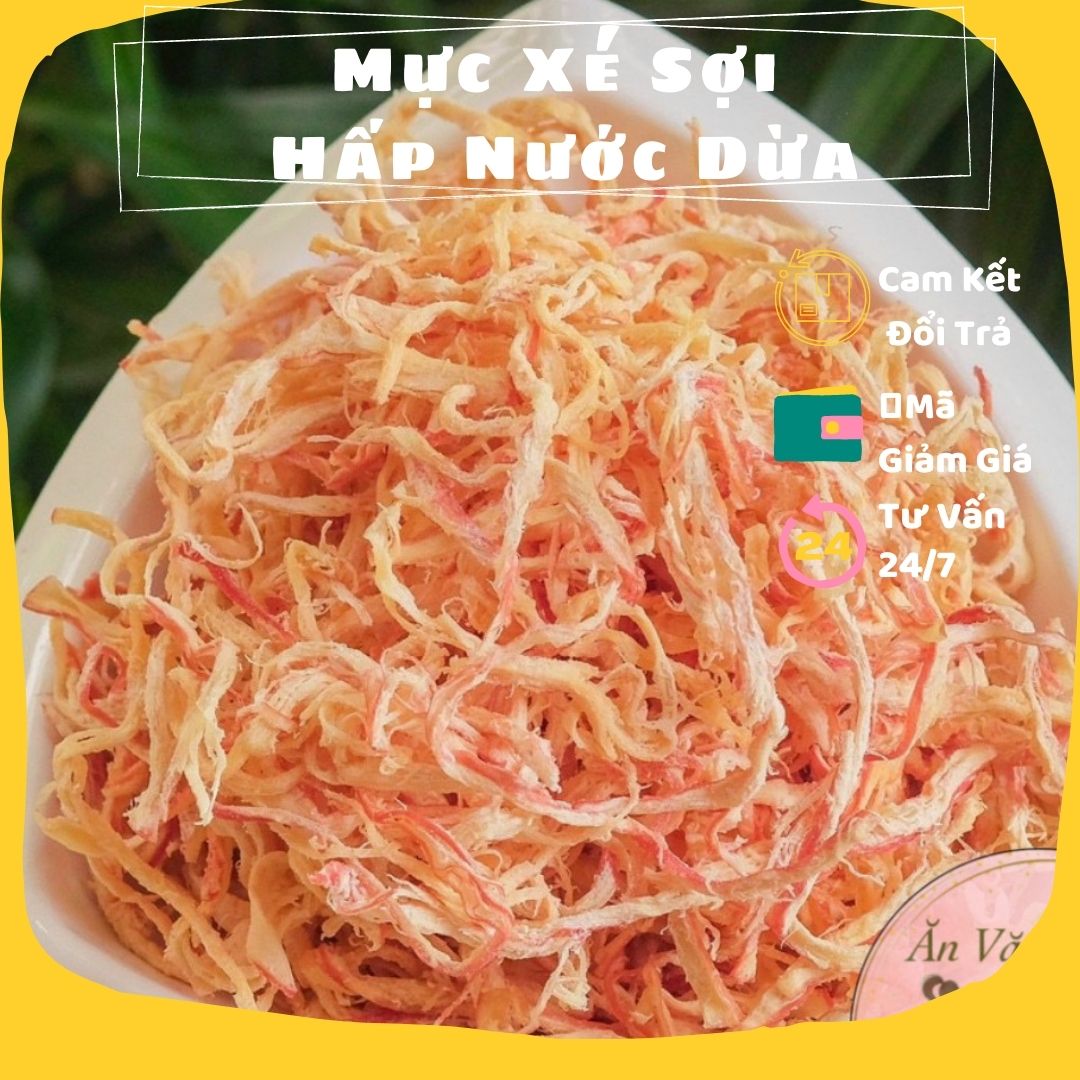 Khô Mực Hấp Nước Dừa Xé Sợi 150g - Mực Xé Cay loại ngon - Shop Mẹ Bắp