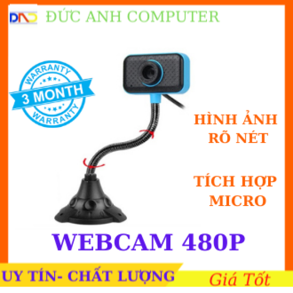 Webcam Usb Hd 480p Độ Phân Giải Cao 30fps Giảm Tiếng Ồn Kèm Micro Tiện Dụng Cho Máy Tính- CLIP THẬT
