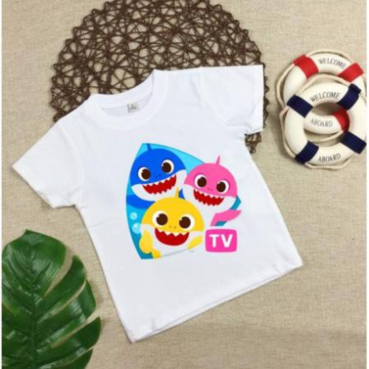 Áo thun trẻ em in hình Baby Shark in tại shop / hình in cực chất.