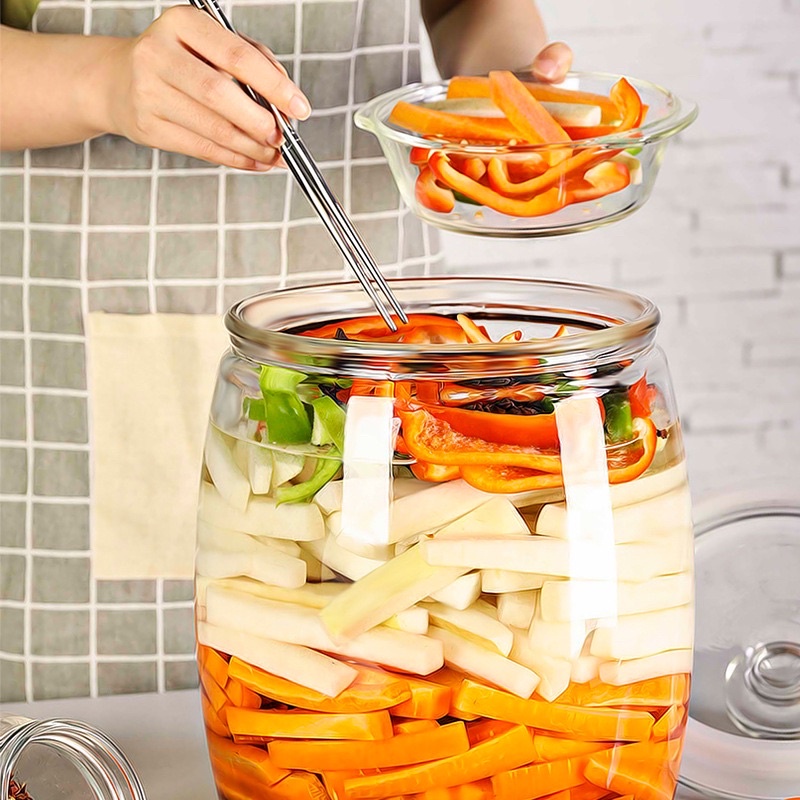 Hũ thuỷ tinh miệng rộng đa dụng (đựng gạo, đựng hạt, muối dưa, …)