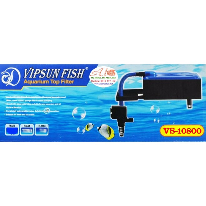 Máy bơm lọc nước hồ cá vs-10800 &amp bông lọc - hàng công ty