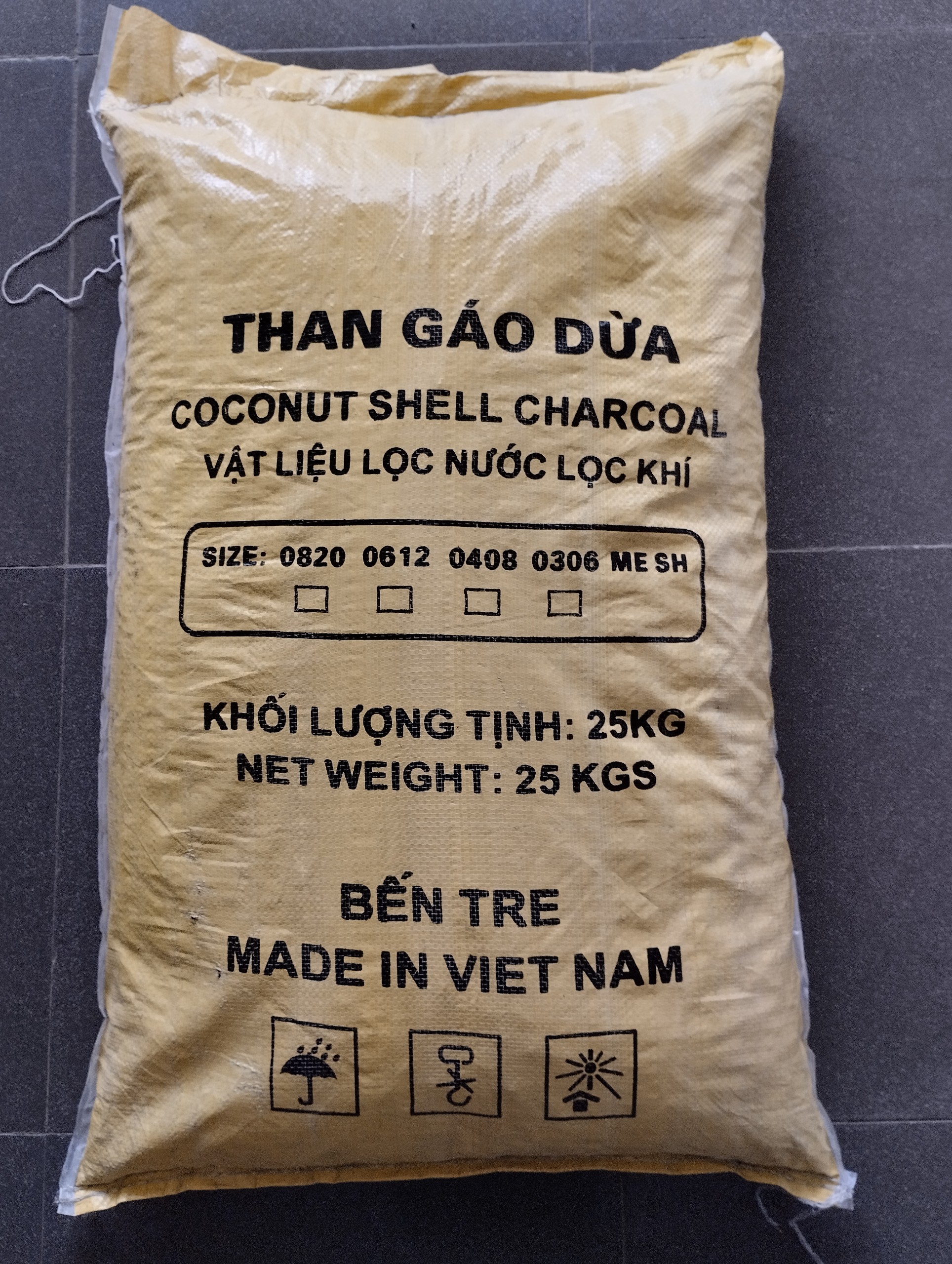 Than GÁO DỪA lọc nước, lọc khí. (4mm - 8mm) (2kg )