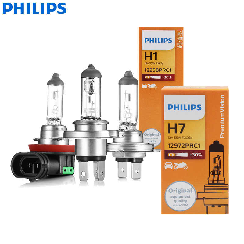 Bóng đèn pha philips 12v55w chân h4 h3 h1 h7 h11 cho ô tô xe máy