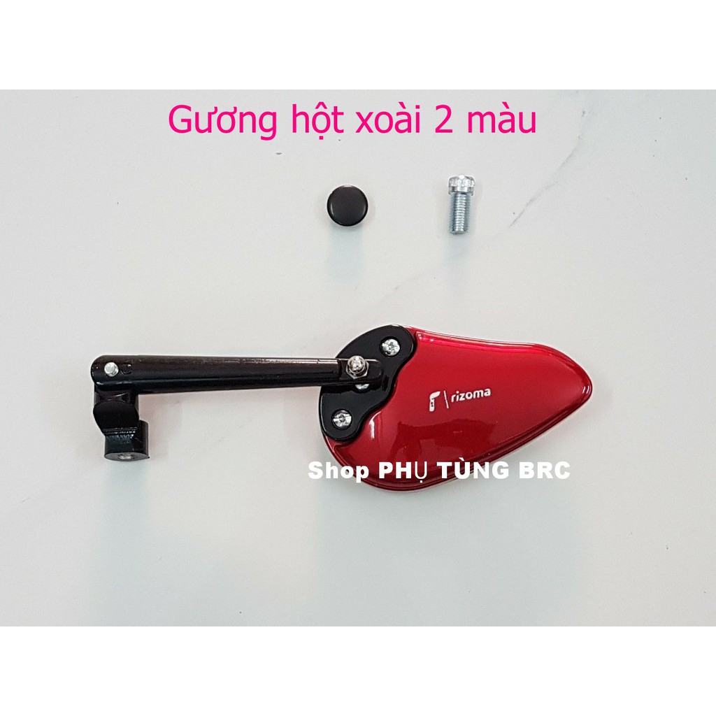 Gương chiếu hậu hột xoài 2 màu ( SL: 1 cái gương ren thuận 10 li gắn bên trái)