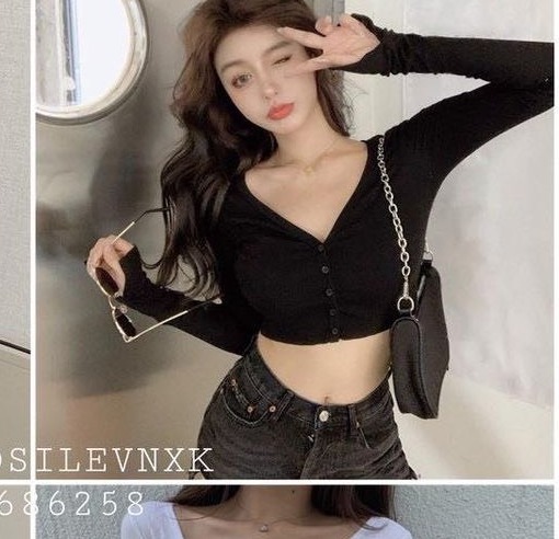 Áo croptop cổ tim