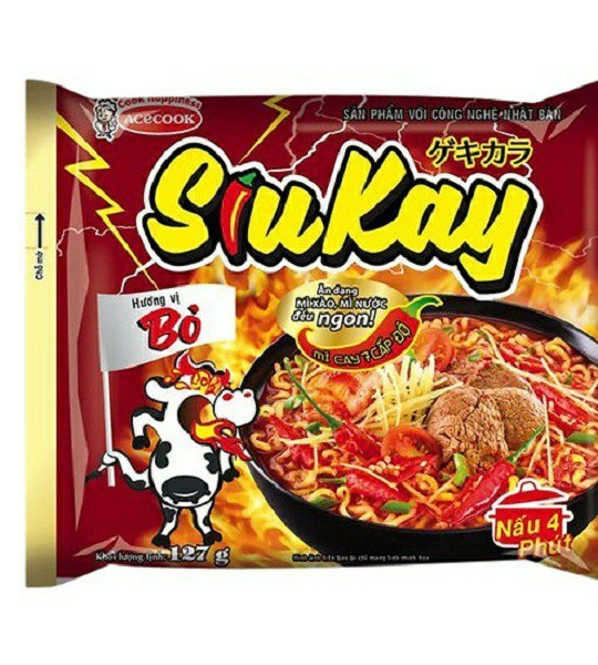 Combo 10 gói mì Siu Cay 7 cấp độ Acecook