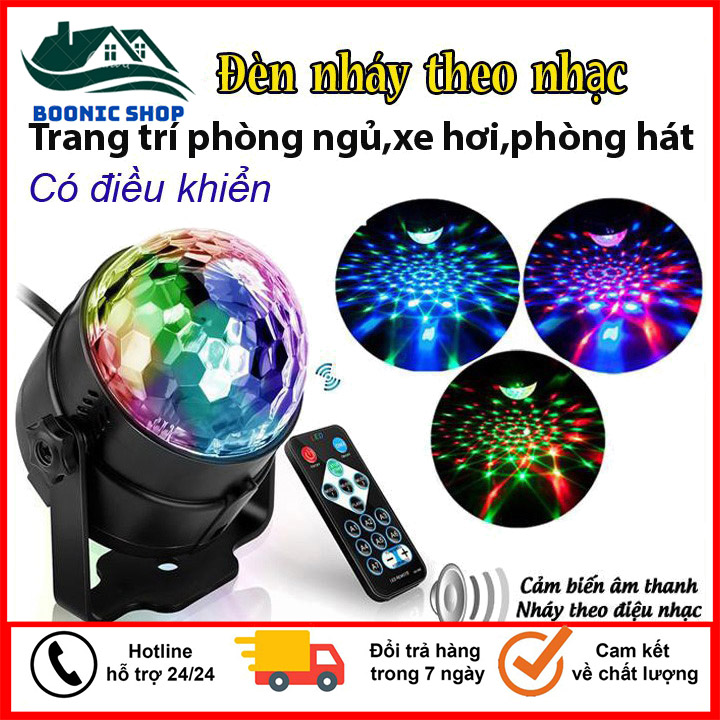 🎁có remote🎁 đèn led sân khấu mini quay 360 độ - đèn quẩy như trong ba - có điều khiển - nháy theo nhạc - 10 chế độ - đèn sân khấu - đèn vũ trường