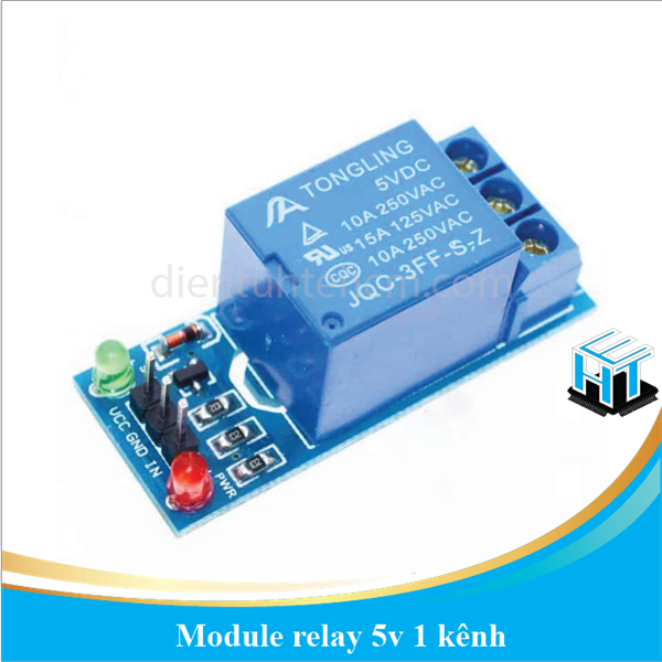 Module relay 5v 1 kênh màu xanh - Không cách ly