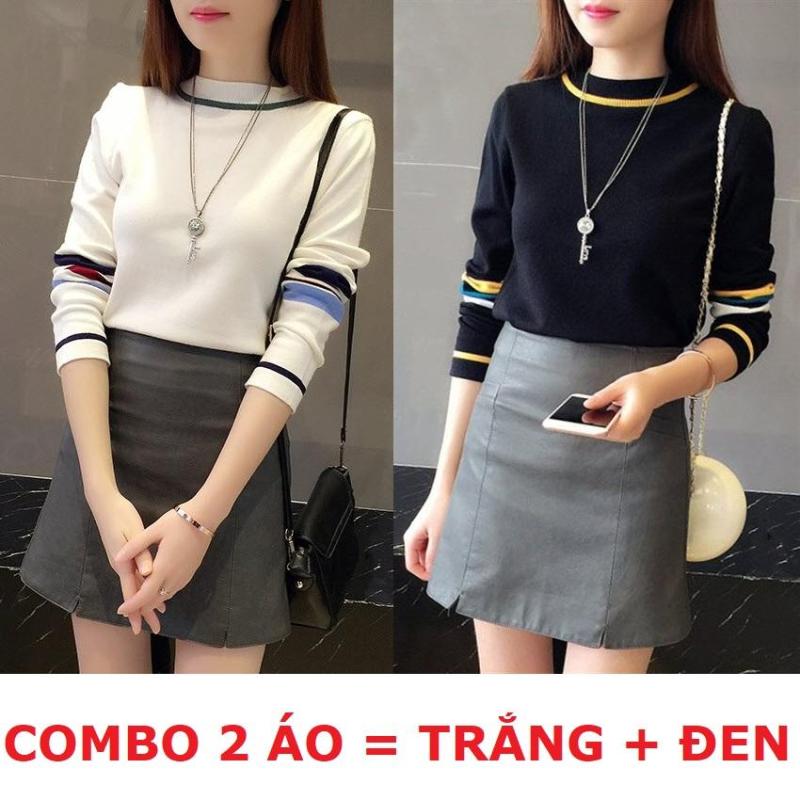 Combo 2 Áo Len Phong Cách Nhật (Trắng + Đen)