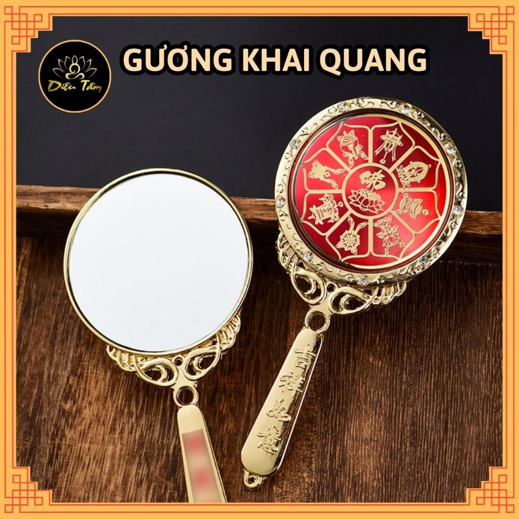 Gương khai quang chữ phật đồ phong thủy