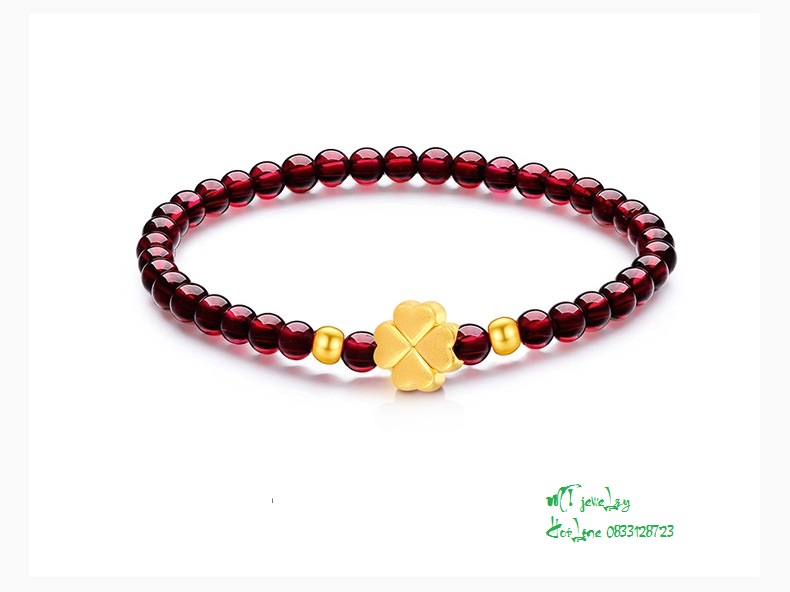 Charm Cỏ 4 lá vàng 24k