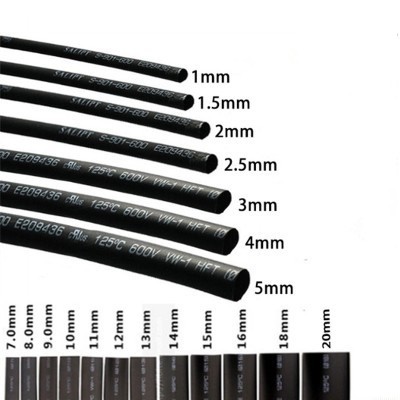 Ống co nhiệt Kích thước từ 12-20mm (Giá 1m/Màu Đen)