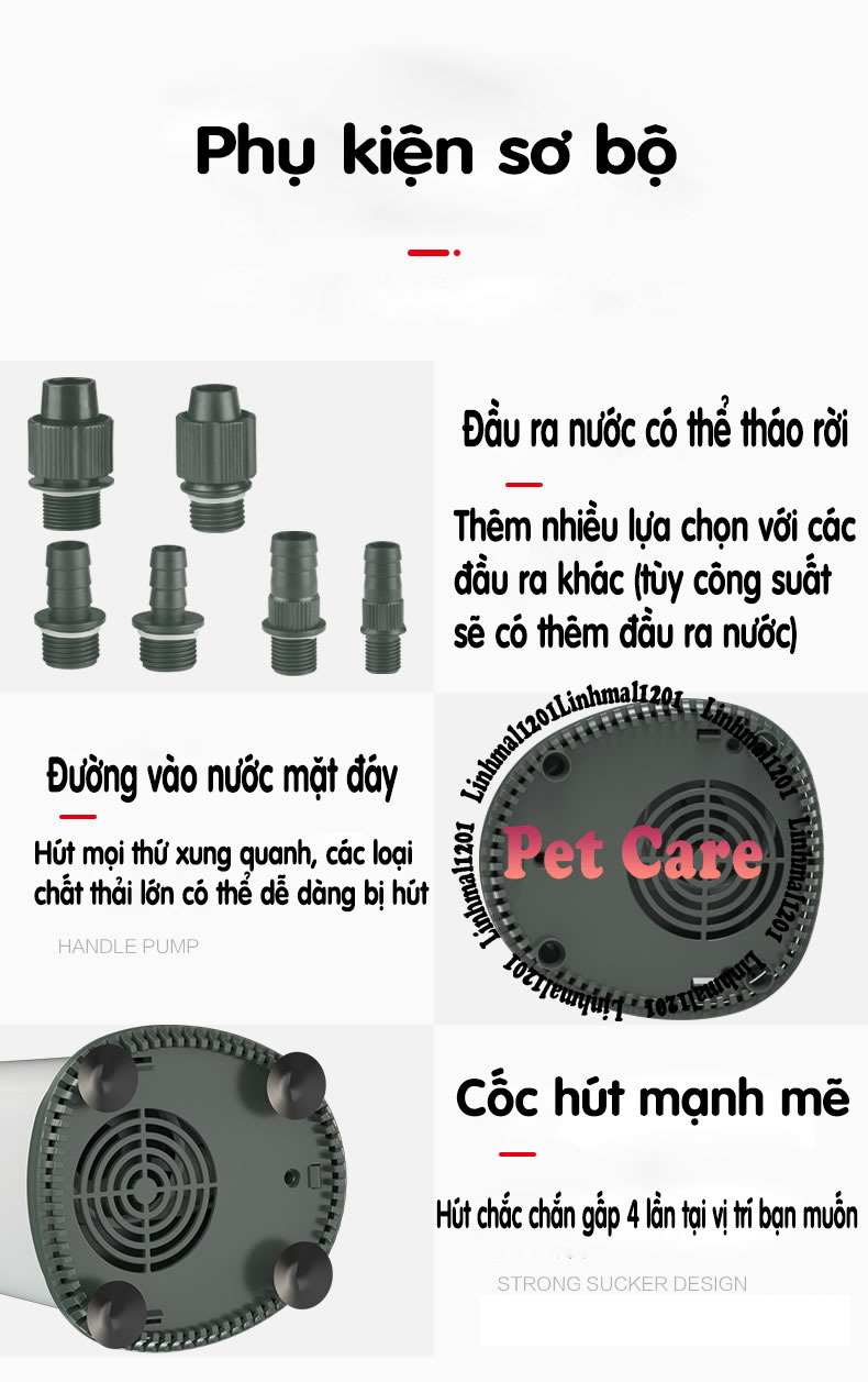 Máy bơm chìm hút đáy bể cá XGP nội địa cao cấp