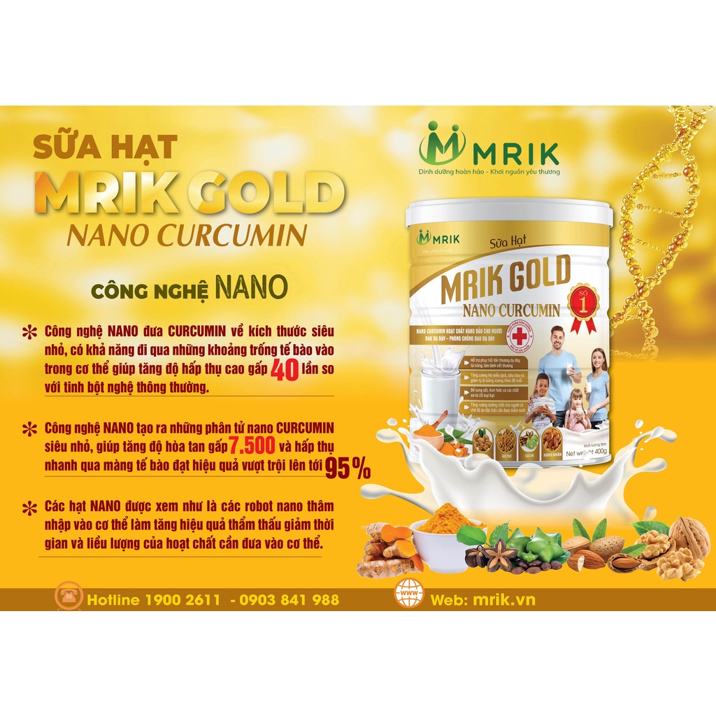 Sữa hạt MRIK GOLD (Nano Curcumin)